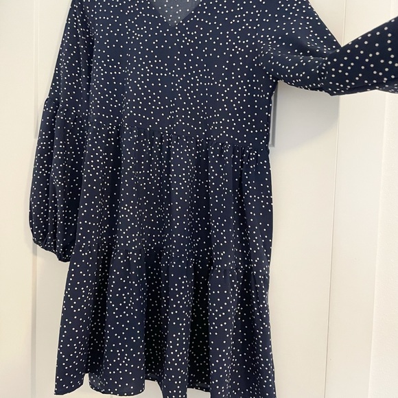 Blue and white long sleeve dress - Picture 2 of 3